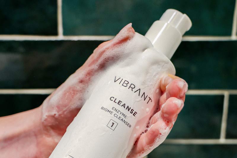 Vibrant Biome Enzyme Cleanser for mirror skin