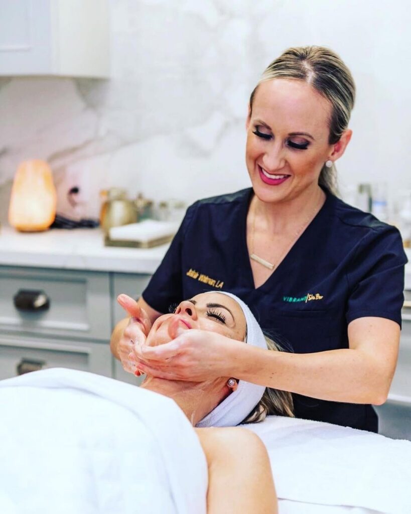 Facial treatment at Vibrant Skin Bar