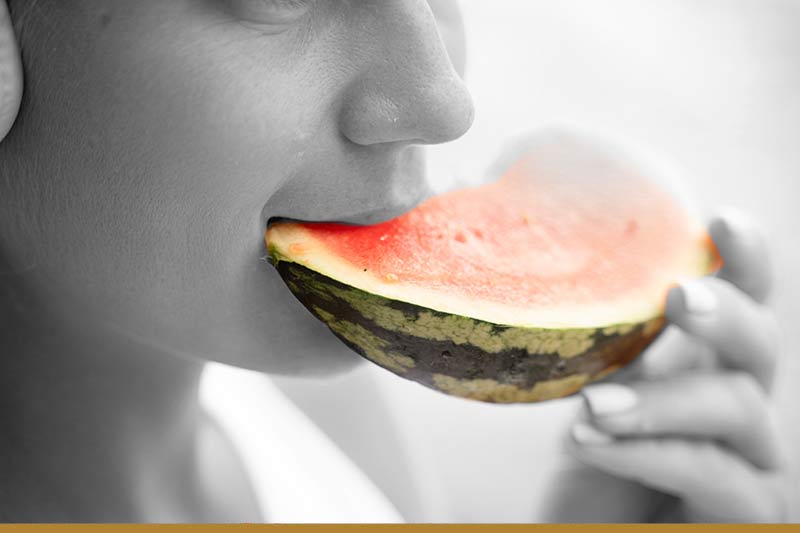 Watermelon as one of the foods to eat on a vegetarian diet for weight loss.