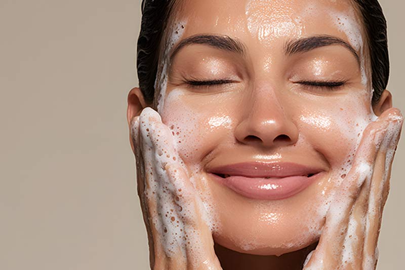 Washing face after Botox.